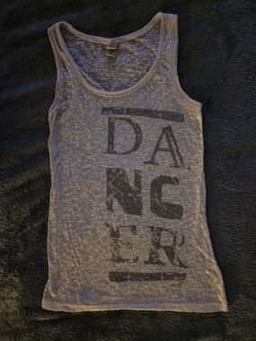Kavio White and Gray Burnout Dancer Tank
